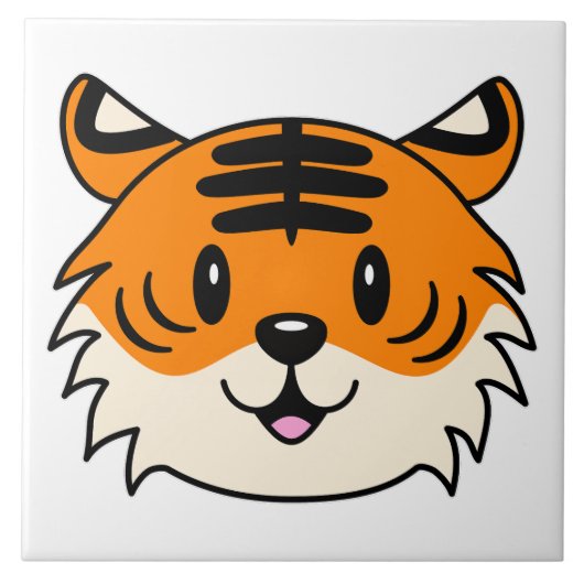 かわいい笑顔の漫画タイガー タイル (正面)