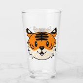 かわいい笑顔の漫画タイガー タンブラーグラス (裏面)