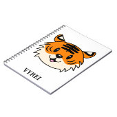 かわいい笑顔の漫画タイガー ノートブック (左側)