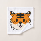かわいい笑顔の漫画タイガー バスタオルセット (ウォッシュタオル)