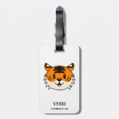 かわいい笑顔の漫画タイガー ラゲッジタグ (裏面縦)