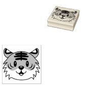 かわいい笑顔の漫画タイガー ラバースタンプ (押印)