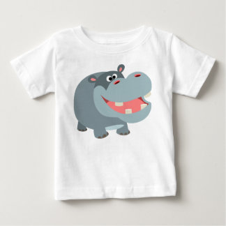 かわいい笑顔の漫画ヒッポベビーTシャツ ベビーTシャツ