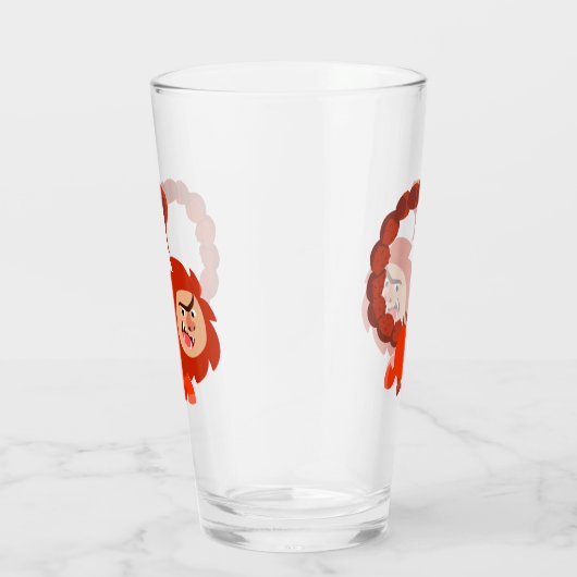 かわいい笑顔の漫画マンティコアタンブラーのガラス タンブラーグラス (右)