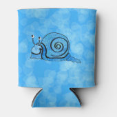 かわいい笑顔の漫画青カタツムリ 缶クーラー (正面)