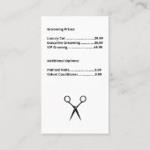 かわいい笑顔の犬が手入れ 名刺 (裏面)