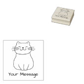 かわいい笑顔の猫の名前やスケッチ ラバースタンプ (押印)