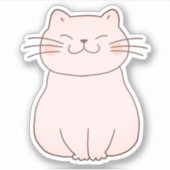 かわいい笑顔の猫スケッチ シール (正面)