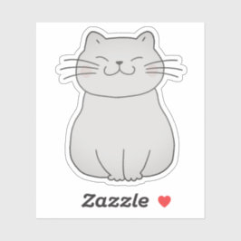 かわいい笑顔の猫猫アニメスケッチ シール