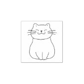 かわいい笑顔の猫猫アニメスケッチ ラバースタンプ (インプリント)