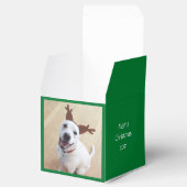 かわいい笑顔の白いトナカイ犬クリスマスグリーン フェイバーボックス (オープン)