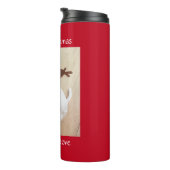 かわいい笑顔の白トナカイ子犬のクリスマ タンブラー (回転右)