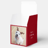 かわいい笑顔の白トナカイ犬クリスマスレッド フェイバーボックス (オープン)