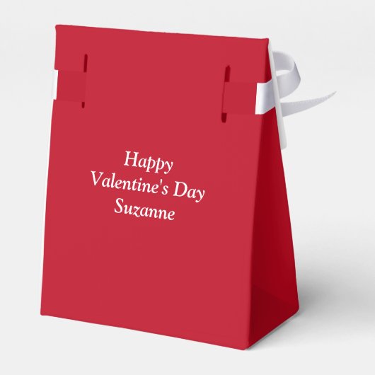 かわいい笑顔の白犬赤バレンタインデーのお願いB フェイバーボックス (裏面サイド)