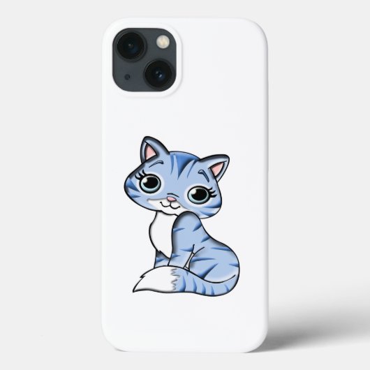 かわいい笑顔の空の青い子猫と青い目。 Case-Mate iPhoneケース (裏面)