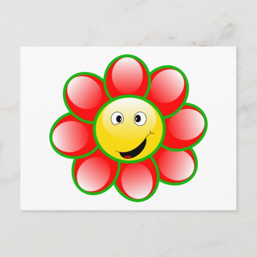 かわいい笑顔の花 ポストカード (正面)