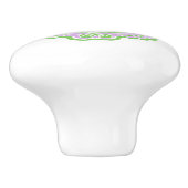 かわいい笑顔の蝶モノグラム セラミックノブ (側面)