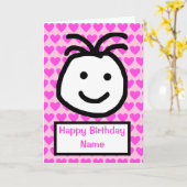 かわいい笑顔の誕生日カード カード (黄色い花)