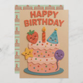 かわいい笑顔の誕生日ケーキ (正面/裏面)