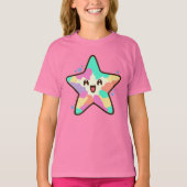 かわいい笑顔の赤ちゃんヒトデと泡 Tシャツ (正面)