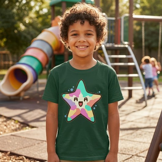 かわいい笑顔の赤ちゃんヒトデと泡 Tシャツ