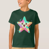 かわいい笑顔の赤ちゃんヒトデと泡 Tシャツ (正面)
