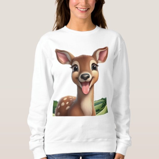 かわいい笑顔の雌犬 スウェットシャツ (正面)