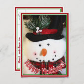 かわいい笑顔の雪だるま玩具 シーズンポストカード (正面/裏面)