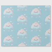 かわいい笑顔の雲 ラッピングペーパー (フラット)
