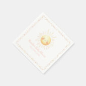 かわいい笑顔の黄色い水色日照美的 スタンダードカクテルナプキン (角)