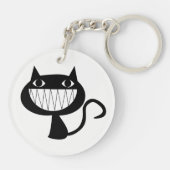 かわいい笑顔の黒猫キーチェーン キーホルダー (裏面)