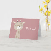 かわいい笑顔キリンありがとう カード (黄色い花)