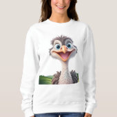 かわいい笑顔ダチョウ スウェットシャツ (正面)