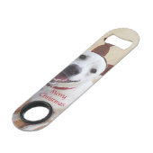 かわいい笑顔トナカイ白い子犬のクリスマス スピード栓抜き (裏面アングル)