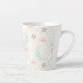 かわいい笑顔パステルスカイパターン カフェラテマグ (右)