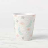 かわいい笑顔パステルスカイパターン カフェラテマグ (正面)