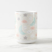 かわいい笑顔パステルスカイパターン コーヒーマグカップ (中央)