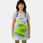 かわいい笑顔パーソナライズされたのワニの子ども エプロン (インサイチュ)