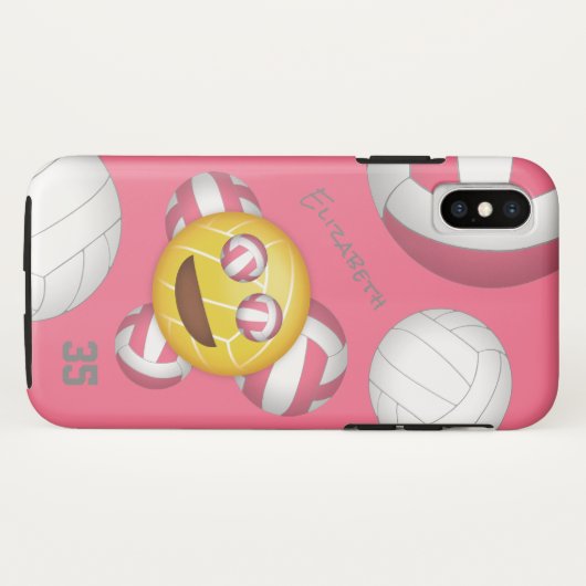 かわいい笑顔パーソナライズされたの少女の絵文字バレーボール Case-Mate iPhoneケース (裏面(横))