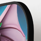 かわいい笑顔ベビードラゴン花のポスター ピックルボールラケット (左詳細)