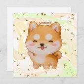 かわいい笑顔マンガ – スタイル柴犬 (正面/裏面)