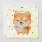 かわいい笑顔マンガ – スタイル柴犬 (正面)