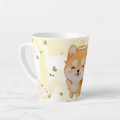 かわいい笑顔マンガ – スタイル柴犬 カフェラテマグ (左アングル)