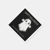 かわいい笑顔幽霊ハッピーハローウィンカスタム文字 スタンダードカクテルナプキン (角)