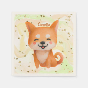 かわいい笑顔柴犬 スタンダードカクテルナプキン
