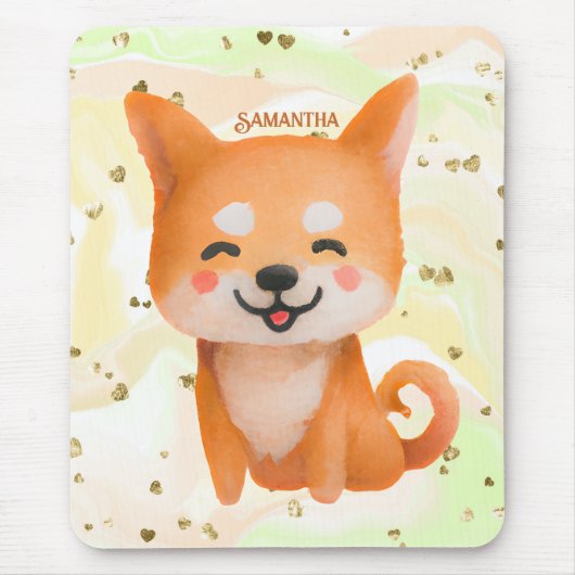 かわいい笑顔柴犬 マウスパッド (正面)