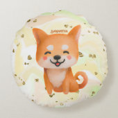 かわいい笑顔柴犬 ラウンドクッション (裏面)