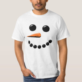 かわいい笑顔雪だるま顔フェスティバルホリデークリスマス Tシャツ