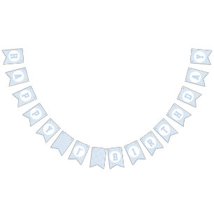 かわいい第1誕生日ブループレイドパターン バンティングフラッグ