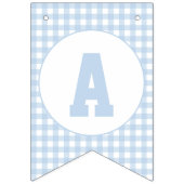 かわいい第1誕生日ブループレイドパターン バンティングフラッグ (第2の旗)